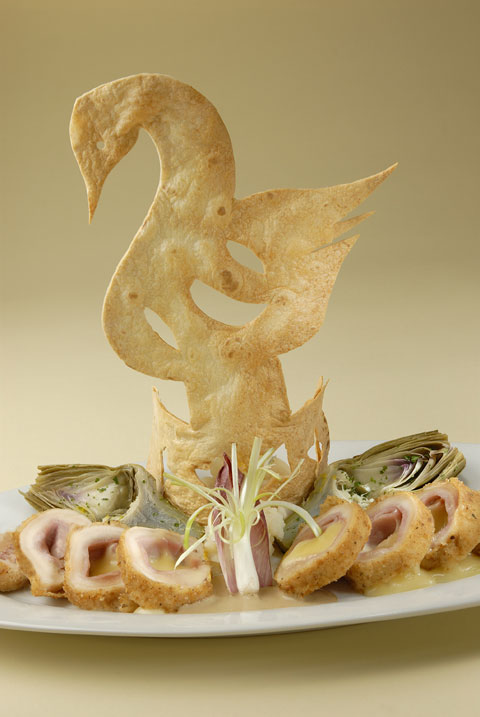 Cordon bleu with artichokes