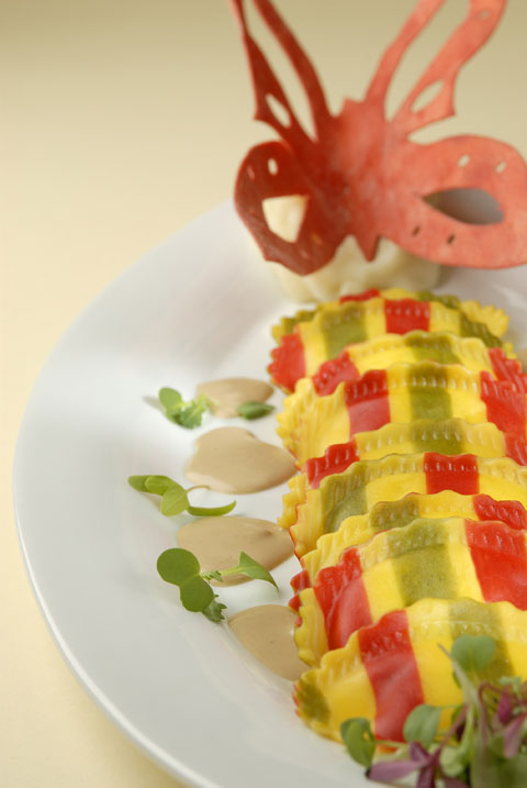 Rainbow ravioli